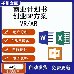 ARVR行业商业计划书BP虚拟现实VR教育VR游戏创业融资路演方案