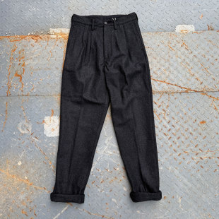 Workers Japan 顺滑细腻羊毛尼龙混纺全裤内衬设计复古工装休闲裤