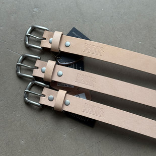 Barns 日本制皮革工匠精制复古原色牛皮腰带皮带 旧化喜人