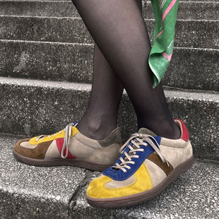 日本制疯狂特殊拼色复古牛皮德训休闲鞋 联名款 Bridge Brother