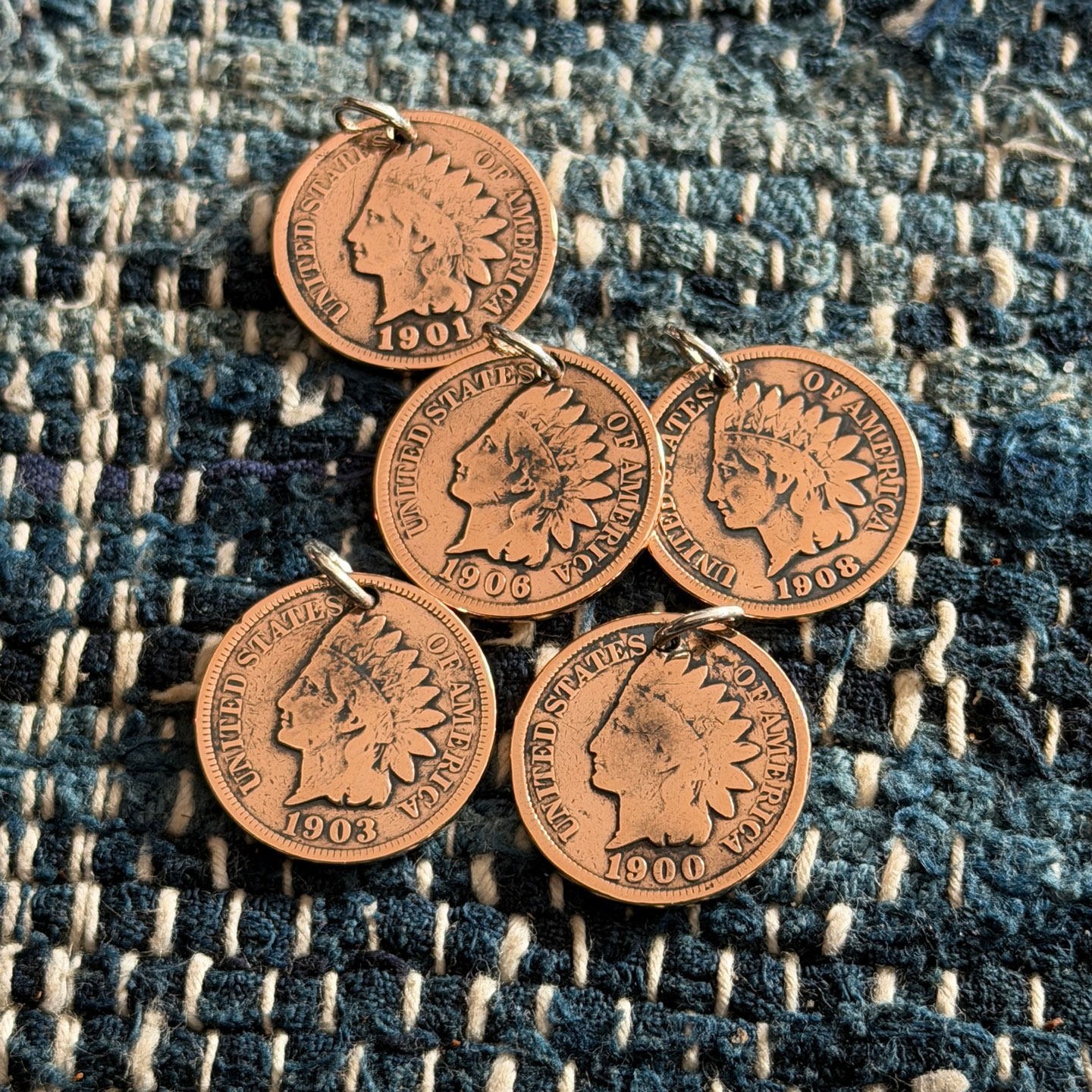 North Works x Button Works 复古古董一美分铜币挂件吊坠
