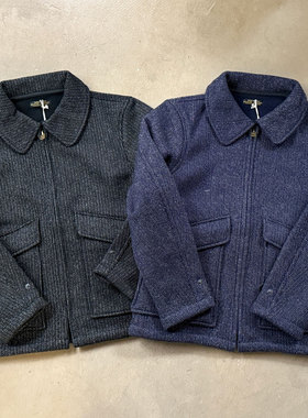 BROWN'S BEACH JACKET双色重磅胡椒盐羊毛混纺多袋工装猎装夹克