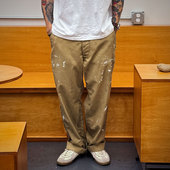 ANACHRONORM日本制 极度重工油污泼墨水洗做旧宽松斜纹布休闲裤