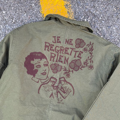 刺绣老军布异布拼接工装夹克