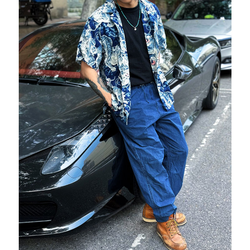 混纺M51田径复古可束脚休闲裤