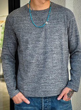 Riding High日本制老式梭织机制天竺雪花棉纯色通勤圆领长袖T恤