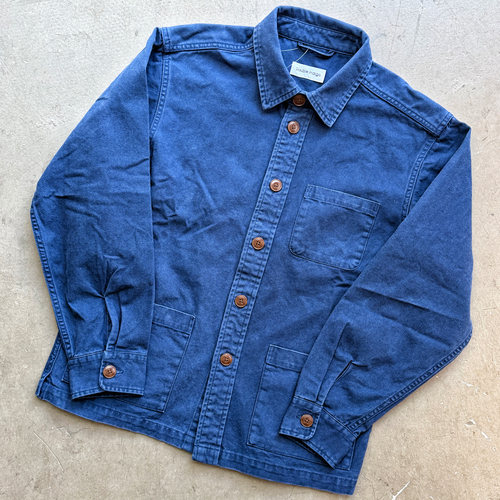 Double Indigo 凹凸有致 重水洗做旧蓝染帆布多袋复古工装夹克