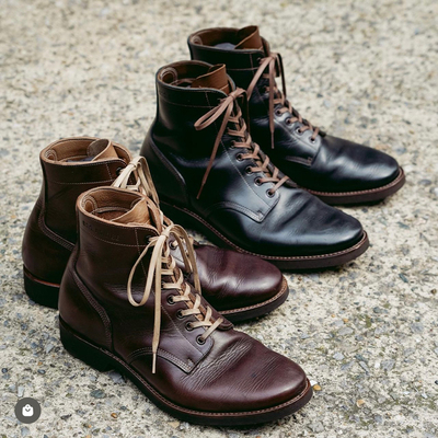 肌理感牛皮复古大逃亡工装靴