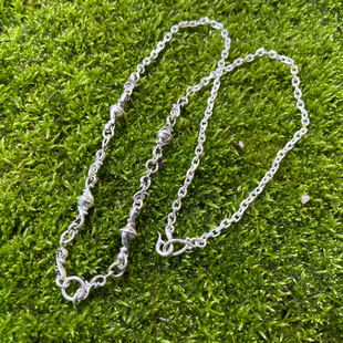 Dear 特殊配方925全银高肉唐草花球蔓藤拼接项链 Blossom细节华丽