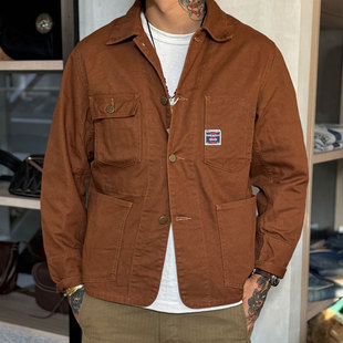 Workers Japan 日本缓慢梭织复古多袋猫扣水洗帆布铁道工装夹克