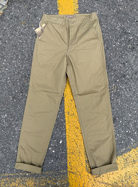 Workers Japan 日常逸品 修身锥形复古斜纹Officer军官卡其休闲裤