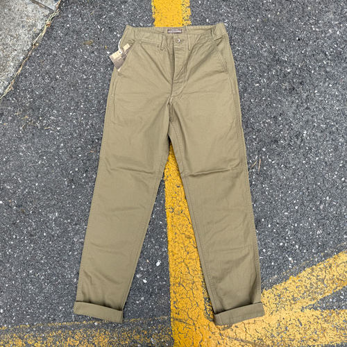 Workers Japan 日常逸品 修身锥形复古斜纹Officer军官卡其休闲裤