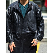 天神Tenjin Works 黑色枥木油润牛犊皮复古M65鱼尾派克大衣风衣