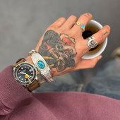 FALCON隼 华丽新作 100%纯正手打天然松石银绳唐草复古手链