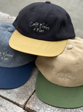 MIGHTY SHINE 野营主题 slogan刺绣休闲复古绒面撞色山系棒球帽