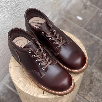 重磅牛皮复古通勤工装靴