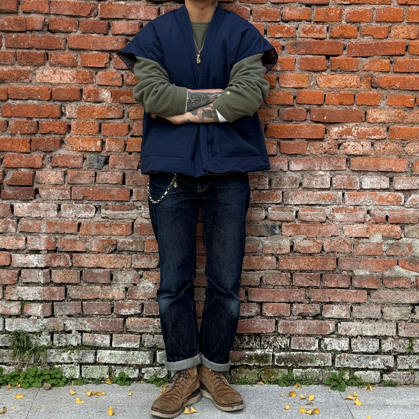 FALCON隼 叠穿利器 鹅绒复古武士道袍羽绒背心马甲