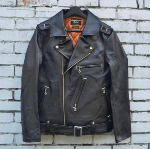 Fountainhead 特价 日本制茶芯马皮夹棉重磅J24斜拉机车骑士夹克