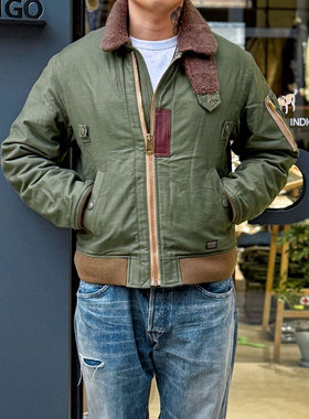 Gypsy Sons x D.I.店铺限羊驼毛羊毛领拼马皮高密度复古B15夹克