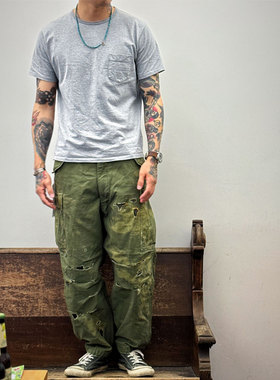 ANACHRONORM 重水洗刀割破坏泼墨做旧多袋复古 M51工装裤