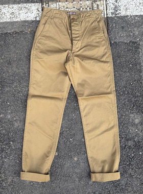 Workers Japan 日常逸品 修身锥形复古斜纹Officer军官卡其休闲裤