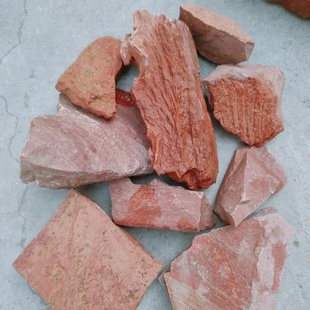 泗水红砭石天然原石碎石泡水原生态能量石泗滨砭石块盆景摆件净化