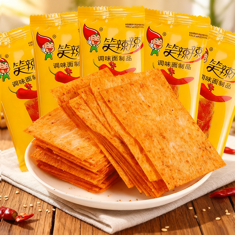 笑辣辣印度飞饼辣条干辣片硬质脆大辣片老式童年回忆怀旧休闲零食