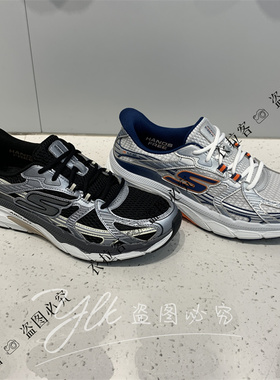 斯凯奇男鞋2025秋款闪穿一脚蹬缓震透气舒适休闲运动跑步鞋221103