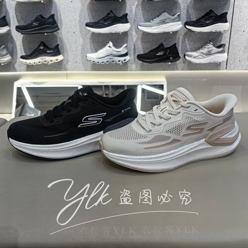斯凯奇夏季透气女系带运动鞋