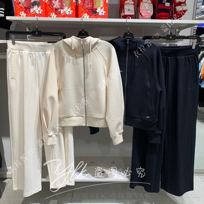 斯凯奇户外针织连帽外套直筒裤