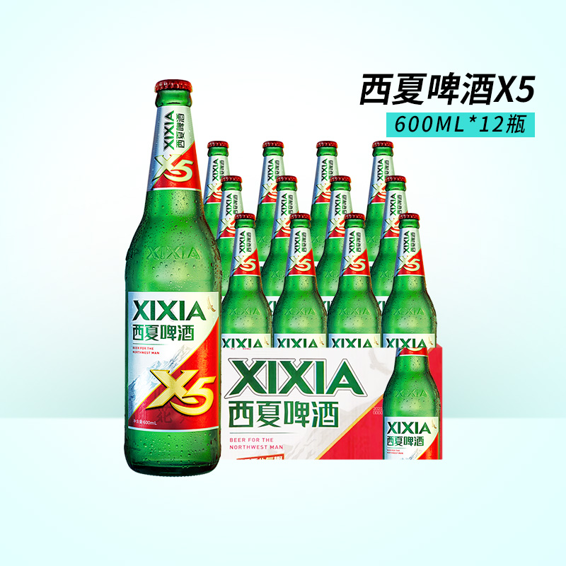 西夏啤酒X5600ml*12瓶整箱包邮