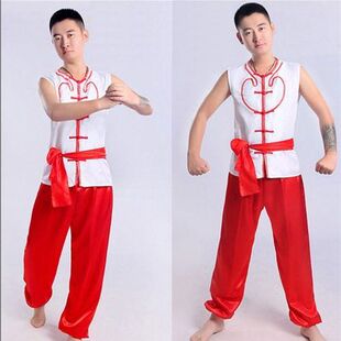 新款 打鼓舞男廣場(chǎng) 秧歌服陜北民族服裝 2020演出服舞蹈服夏腰鼓服款