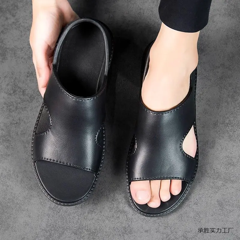夏季凉鞋男2025新款外穿男士沙滩鞋防滑软底休闲百搭罗马凉拖承胜