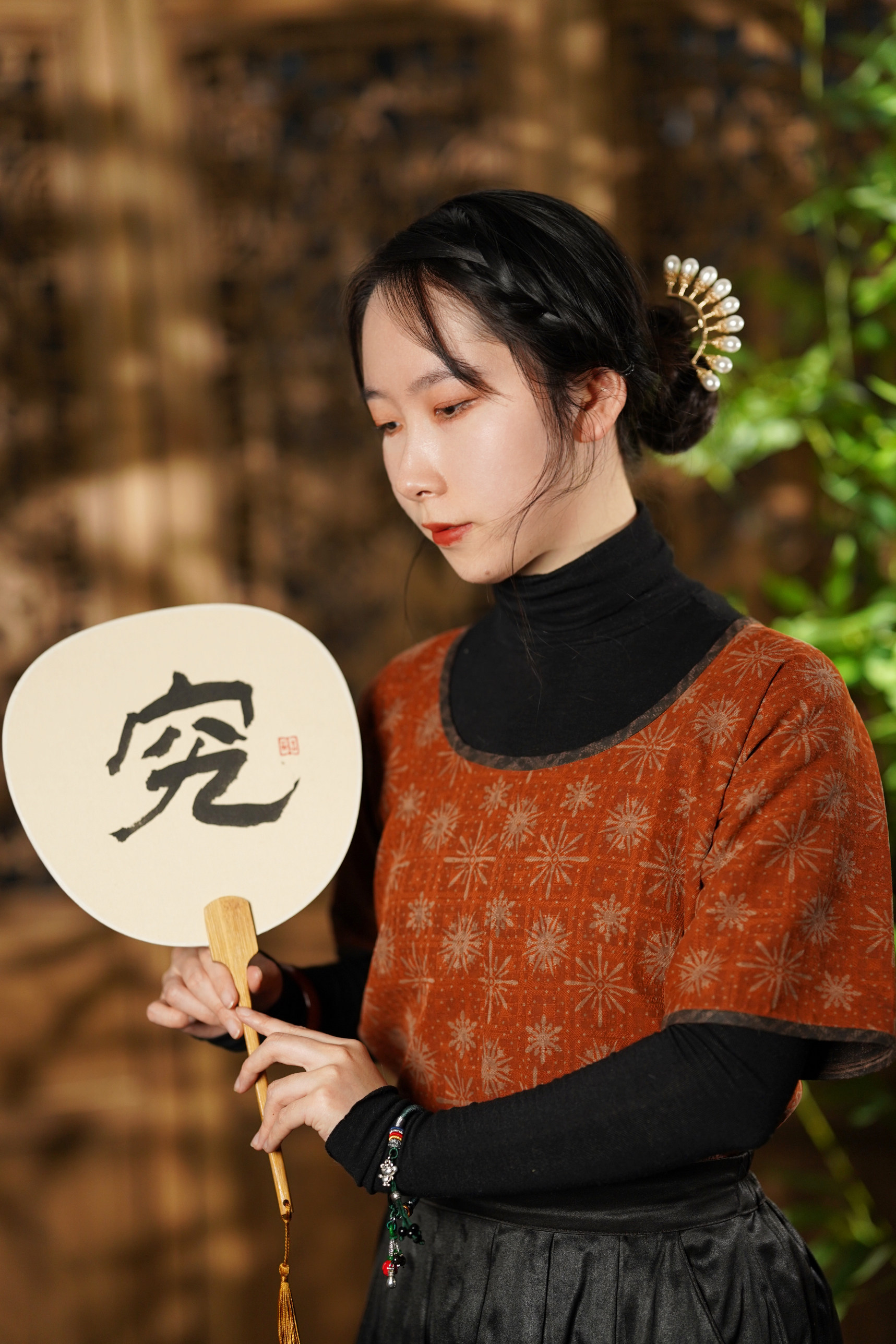 2021鱼玄小九 汉元素 提花绢纺香云纱 坦领半臂 真丝 原创汉服