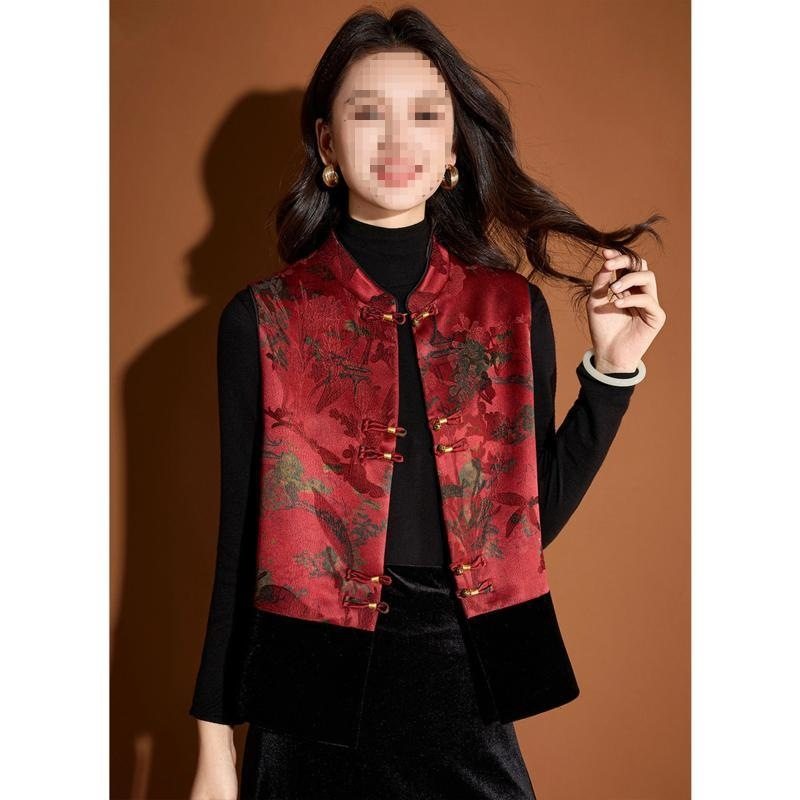 气质减龄高档新中式夹棉马甲2025秋冬款国风盘扣无袖坎肩叠穿上衣,女装/女士精品,马夹,淘宝优惠券,粉丝福利购,淘宝优惠卷