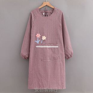 秋冬季长袖围裙家用厨房做饭2023新款罩衣大人上班干活穿工作服女