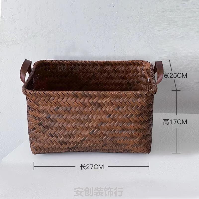 装换洗衣服的收纳筐超大手提编织汽车车载装放脏藤筐大全储物箱大