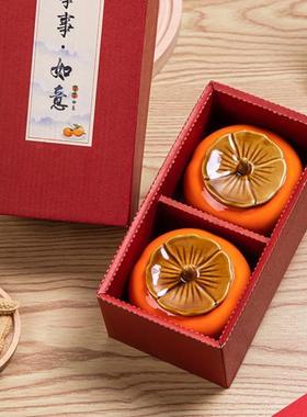 乔迁之喜装饰事事柿柿如意柿子摆件客厅新居布置搬家入宅用品大全