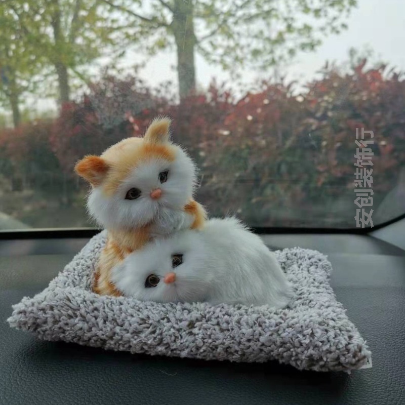 仿真动物玩偶可爱小猫睡猫竹炭垫除异味摆件净化空气景点摆摊热卖