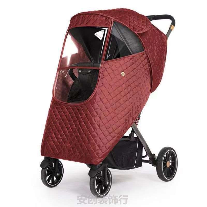 儿童婴儿车加厚通用型雨罩挡风伞车{保暖防风罩防雨罩推车宝宝车