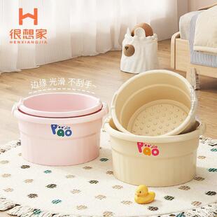 泡脚桶宿舍新款儿童便携塑料学生足底按摩冬天高深洗脚养生保温套