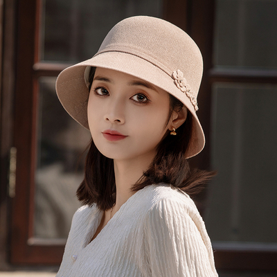 帽子女春秋款遮阳帽女防晒渔夫帽