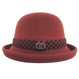 羊毛卷边帽子女冬百搭时尚洋气冬款帽子女显脸小保暖秋冬季渔夫帽