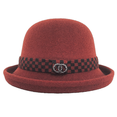 羊毛卷边帽子女冬洋气保暖渔夫帽