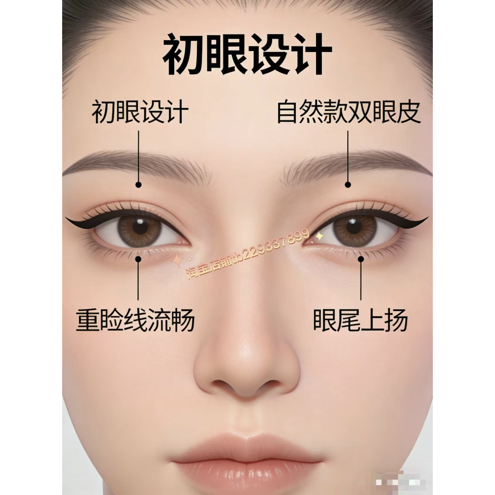 方涛初眼设计眼睑眼袋去除开内眦外眦轻度上睑下垂开眼角视频