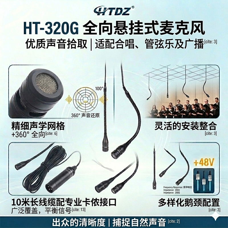 悬挂式吊装话筒大合唱电容麦克风
