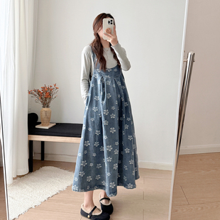 孕妇牛仔背心裙套装2026春装新款轻奢高级感宽松大码两件套连衣裙