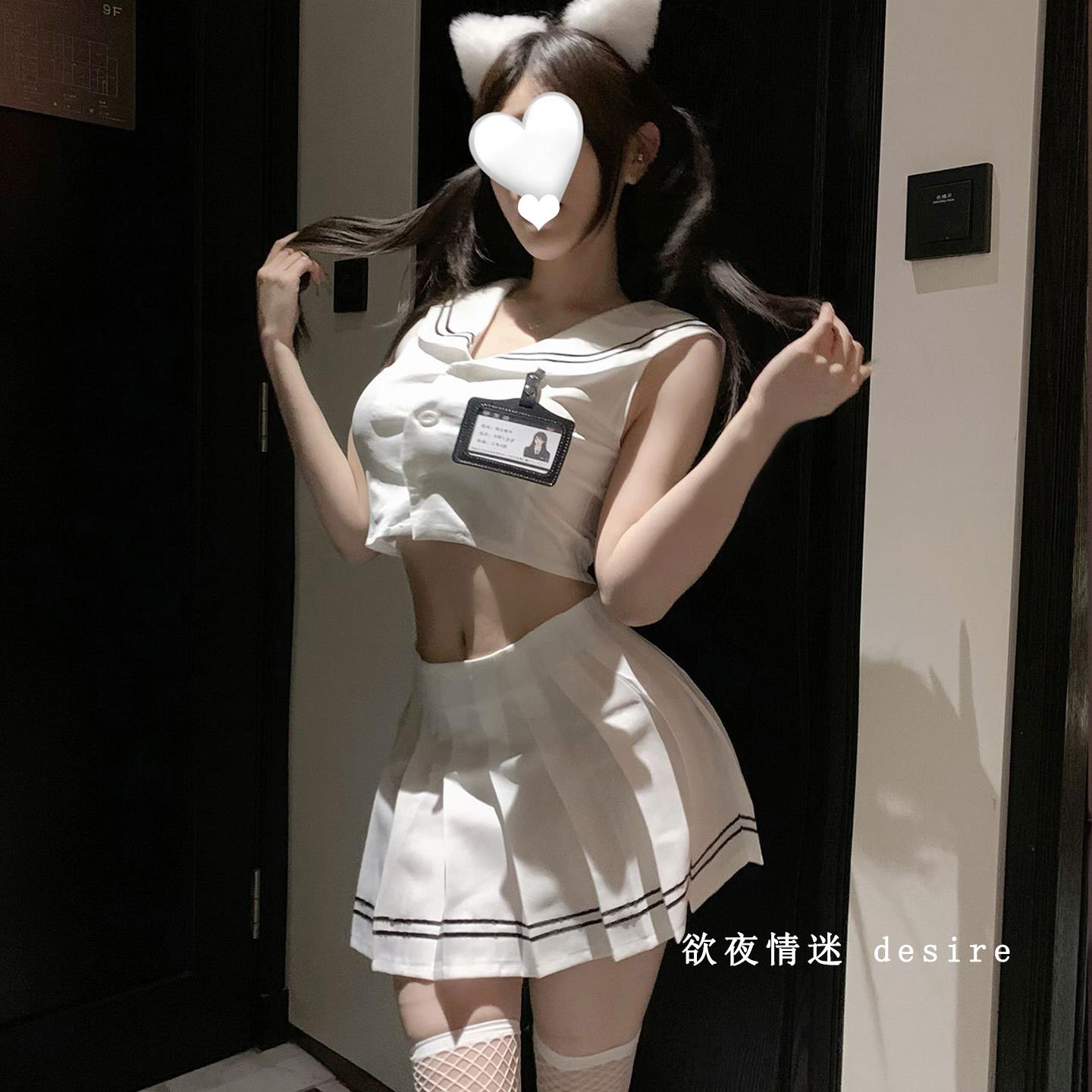 欲夜~情趣制服性感内衣女学院风禁欲系纯欲jk短裙套装qqny诱惑装