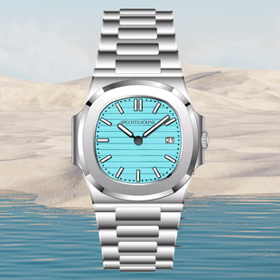 新款37MM鹦鹉螺5711手表女石英表精钢夜光防水日历超薄款高档男表