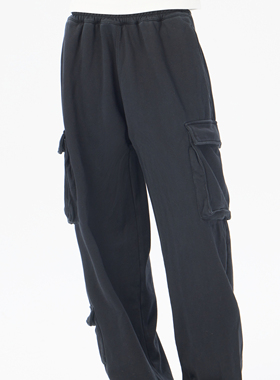 AIMEEWQ  早秋小怪兽新款直筒工装潮流宽松机车口袋长裤  AMS0272